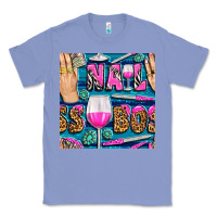 Colony Blue nail boss money hand and wine with gemstone leopard and zebra seamless Classic Tee - BundleAndBundleShop