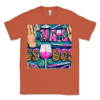 Copper nail boss money hand and wine with gemstone leopard and zebra seamless Classic Tee - BundleAndBundleShop