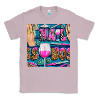 Lilac nail boss money hand and wine with gemstone leopard and zebra seamless Classic Tee - BundleAndBundleShop