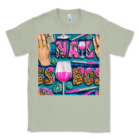 Matcha nail boss money hand and wine with gemstone leopard and zebra seamless Classic Tee - BundleAndBundleShop