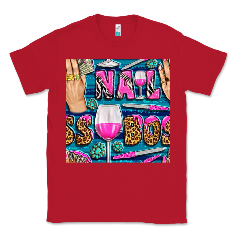 Nail Boss Money Hand And Wine With Gemstone Leopard And Zebra Seamless Classic Tee by BundleAndBundleShop | Teevron