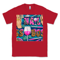 Red nail boss money hand and wine with gemstone leopard and zebra seamless Classic Tee - BundleAndBundleShop