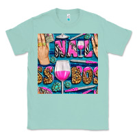 Seafoam nail boss money hand and wine with gemstone leopard and zebra seamless Classic Tee - BundleAndBundleShop