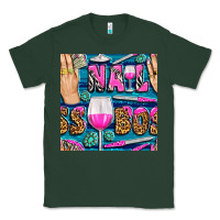 Sports Green nail boss money hand and wine with gemstone leopard and zebra seamless Classic Tee - BundleAndBundleShop