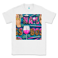 White nail boss money hand and wine with gemstone leopard and zebra seamless Classic Tee - BundleAndBundleShop