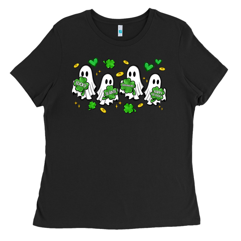 Clover Ghostie St.patrick's Day Ladies Tee by Artiststas | Teevron