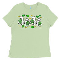Matcha clover ghostie st.patrick's day Ladies Tee - Artiststas