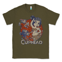 Army Green cuphead cala maria airplane attack t shirt Classic Tee - linhVisuals