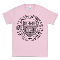 Bubblegum Pink Wellesley College Classic Tee - linhVisuals