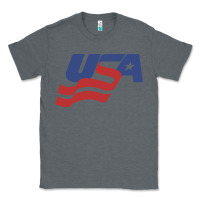 Charcoal Heather usa hockey simple Classic Tee - linhVisuals