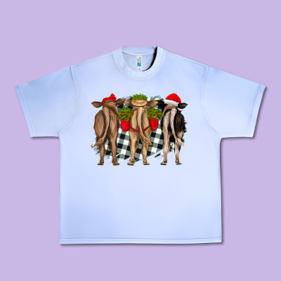 Christmas Heifers Back View Urban Heavy Tee Designed By Ranaportraitstore
