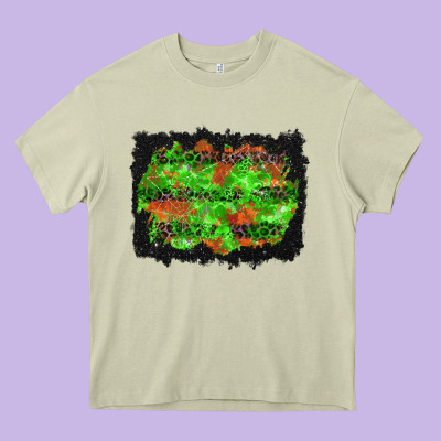 Halloween Leopard Lines Background Heavy Core Tee Designed By Bundleandbundleshop