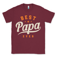 Burgundy Mens Best Papa Ever Funny Fathers Day Classic Tee - linhVisuals