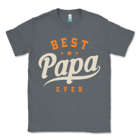 Charcoal Heather Mens Best Papa Ever Funny Fathers Day Classic Tee - linhVisuals