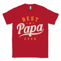 Red Mens Best Papa Ever Funny Fathers Day Classic Tee - linhVisuals