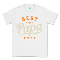 White Mens Best Papa Ever Funny Fathers Day Classic Tee - linhVisuals