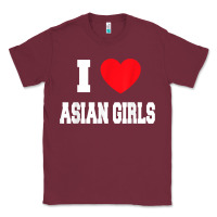 Burgundy i love asian girls t shirt Classic Tee - linhVisuals