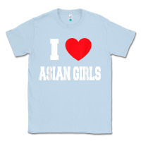 Dusty Blue i love asian girls t shirt Classic Tee - linhVisuals