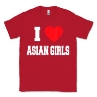 Red i love asian girls t shirt Classic Tee - linhVisuals