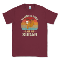 Burgundy womens my favorite people call me sugar cute sloth lover grandma Classic Tee - linhVisuals