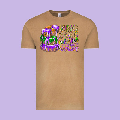 King Cake Calories Dont Count Vintage Tee Designed By Racoondesign