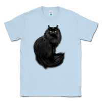 Dusty Blue black cat Classic Tee - linhVisuals