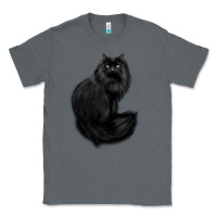 Charcoal Heather black cat Classic Tee - linhVisuals