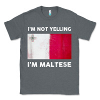 Charcoal Heather i'm not yelling i'm maltese shirt  malta flag t shirt Classic Tee - linhVisuals