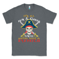 Charcoal Heather it's all fun & games until someone needs an eyepatch pirate t shirt Classic Tee - linhVisuals