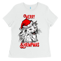 White Merry Christmas Cat Ladies Tee - SublimationCraftShop