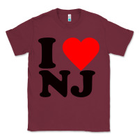 Burgundy i love nj Classic Tee - linhVisuals