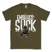 Army Green EMBRACE THE SUCK VINTAGE Classic Tee - linhVisuals
