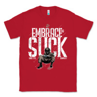 Red EMBRACE THE SUCK VINTAGE Classic Tee - linhVisuals
