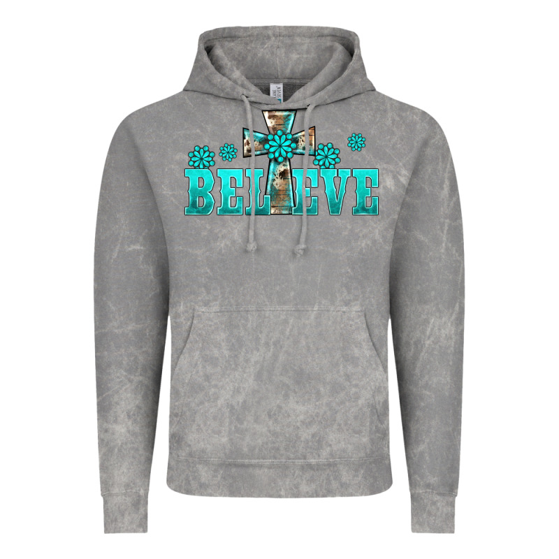 Western Turquoise's Gemstones Cross Believe Vintage Hoodie by BarkalooDesign | Teevron