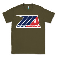 Army Green motoamerica Classic Tee - linhVisuals
