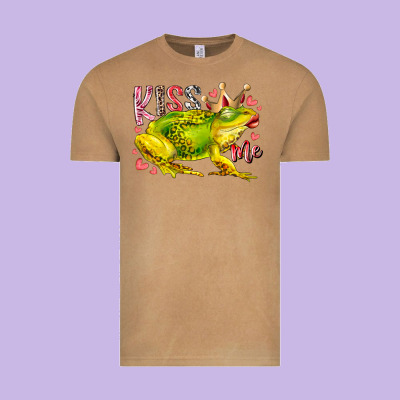 Kiss Me Frog Vintage Tee Designed By Racoondesign