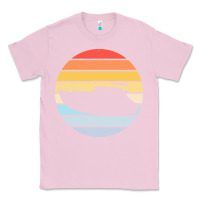 Bubblegum Pink boat t  shirt boat trip silhouette on a distressed retro sunset produc Classic Tee - linhVisuals