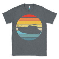 Charcoal Heather boat t  shirt boat trip silhouette on a distressed retro sunset produc Classic Tee - linhVisuals