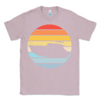 Lilac boat t  shirt boat trip silhouette on a distressed retro sunset produc Classic Tee - linhVisuals