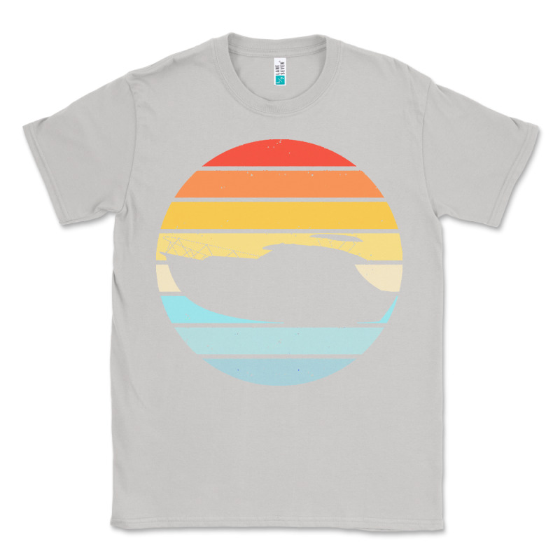 Boat T  Shirt Boat Trip Silhouette On A Distressed Retro Sunset Produc Classic Tee by linhVisuals | Teevron