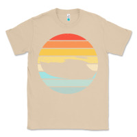 Mushroom boat t  shirt boat trip silhouette on a distressed retro sunset produc Classic Tee - linhVisuals