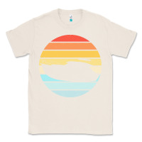 Natural boat t  shirt boat trip silhouette on a distressed retro sunset produc Classic Tee - linhVisuals