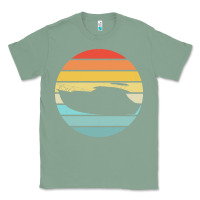 Sage boat t  shirt boat trip silhouette on a distressed retro sunset produc Classic Tee - linhVisuals