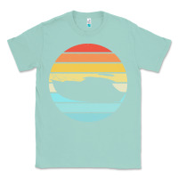 Seafoam boat t  shirt boat trip silhouette on a distressed retro sunset produc Classic Tee - linhVisuals