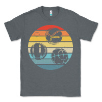 Charcoal Heather bocce ball t  shirt bocce ball silhouette on a distressed retro sunset Classic Tee - linhVisuals