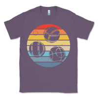 Lavender bocce ball t  shirt bocce ball silhouette on a distressed retro sunset Classic Tee - linhVisuals