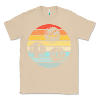 Mushroom bocce ball t  shirt bocce ball silhouette on a distressed retro sunset Classic Tee - linhVisuals