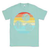 Seafoam bocce ball t  shirt bocce ball silhouette on a distressed retro sunset Classic Tee - linhVisuals