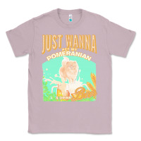 Lilac pommeranian t  shirt dog owner, just wanna pet my pommeranian & drink Classic Tee - linhVisuals