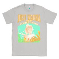 Moon Dust pommeranian t  shirt dog owner, just wanna pet my pommeranian & drink Classic Tee - linhVisuals